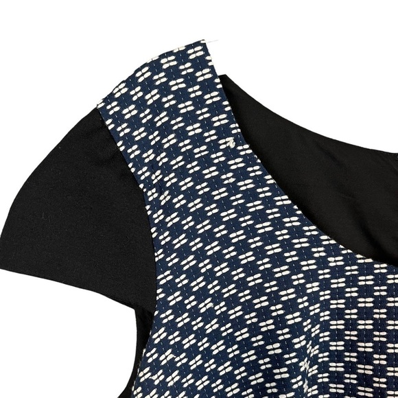 DKNYC Donna Karan Short Sleeve Geometric Print Career Dress Size 14W - Picture 6 of 8